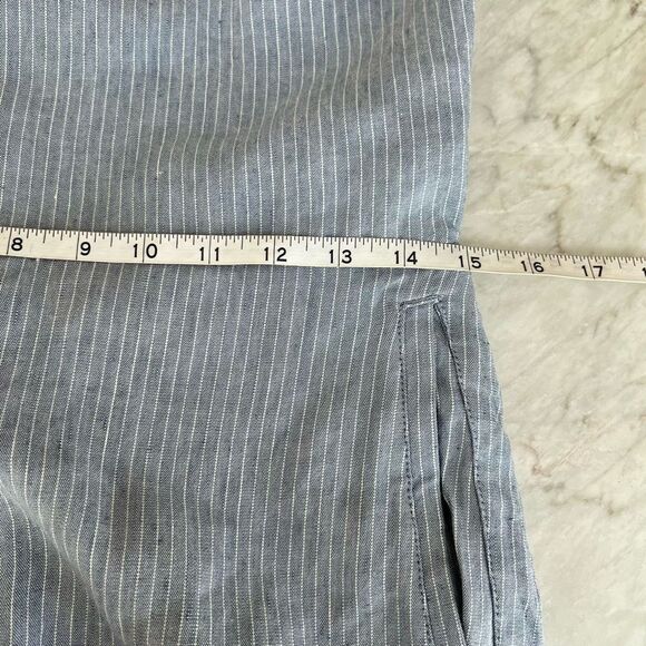 Club Monaco Striped Backless Jumpsuit chambray stripe linen blend size 2 NWT - Picture 10 of 11
